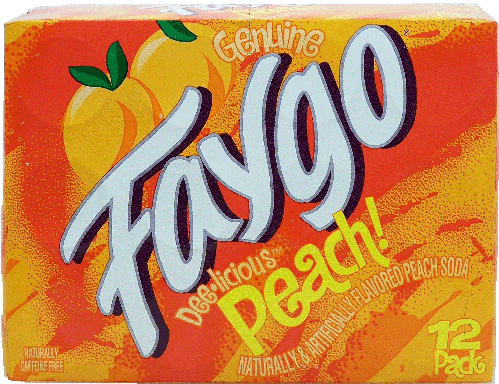 Faygo  peach flavor soda pop, caffeine free, 12-fl. oz. cans Full-Size Picture